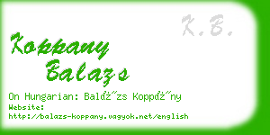 koppany balazs business card